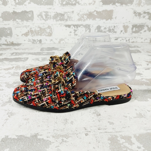 Steve Madden Shoes - NEW Steve Madden Cassady Multicolor Tweed Slip On Loafer Mules i90